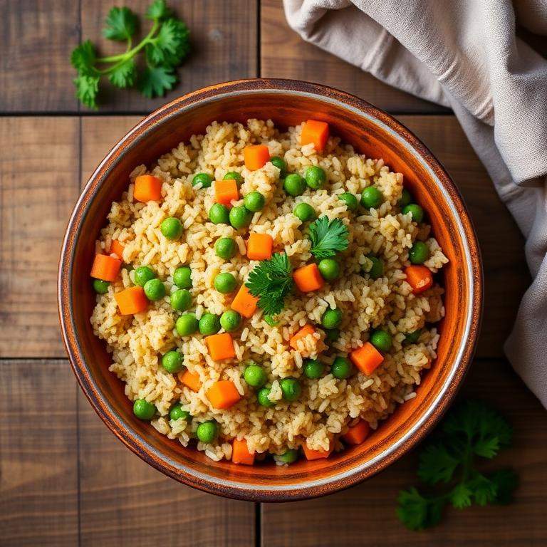 Halal Vegetarian Freekeh with Peas and Carrots