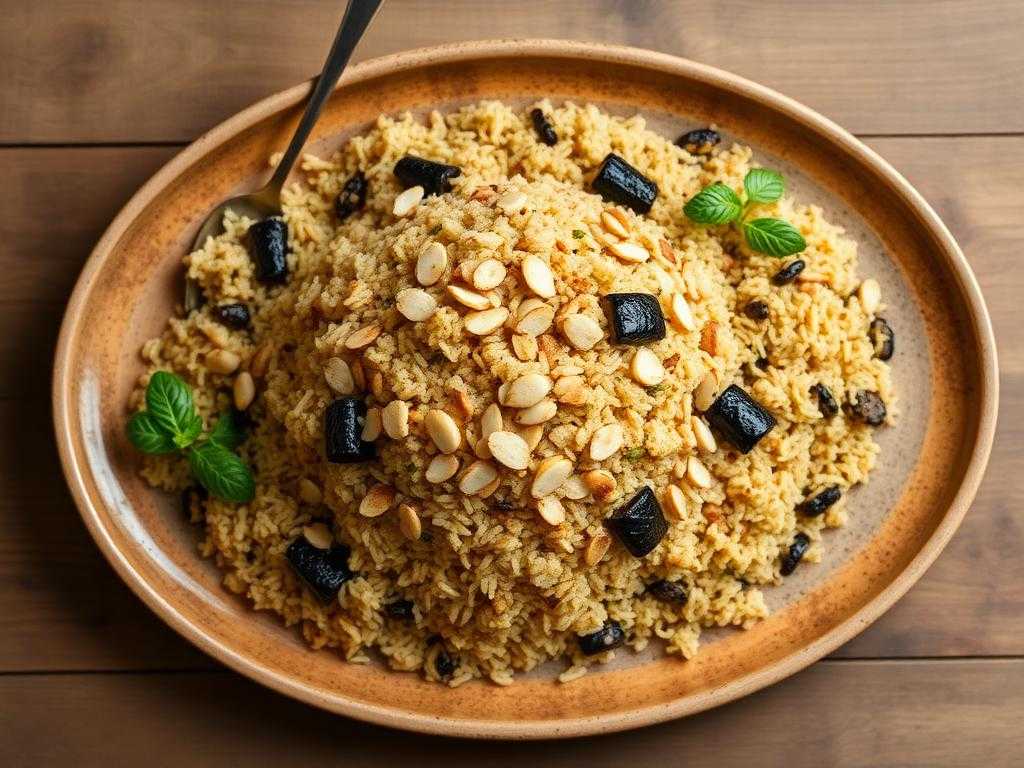 Halal Vegetarian Makloubeh (Upside Down Rice)