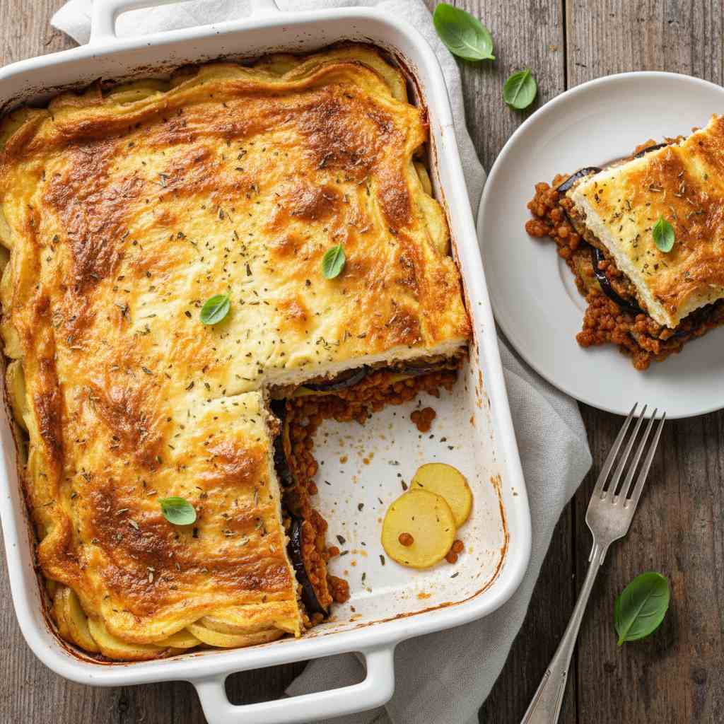 Halal Vegetarian Moussaka (Eggplant Healthy Light)