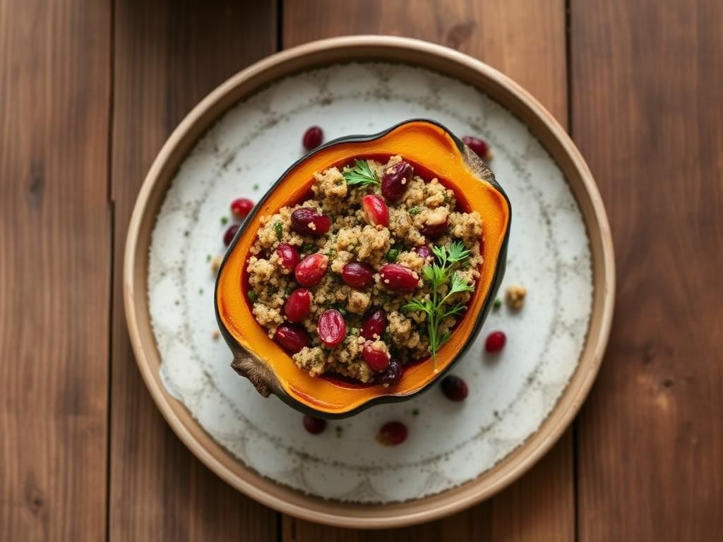 Halal Vegetarian Stuffed Acorn Squash (Quinoa)