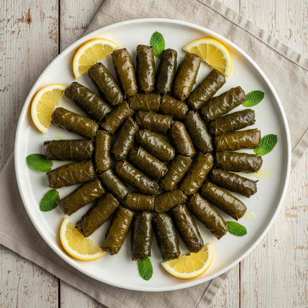 Halal Vegetarian Stuffed Grape Leaves (Dolma Easy)