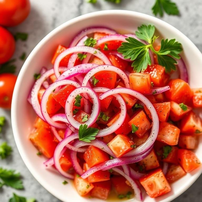 Halal Vegetarian Sumac Onion Tomato Salad
