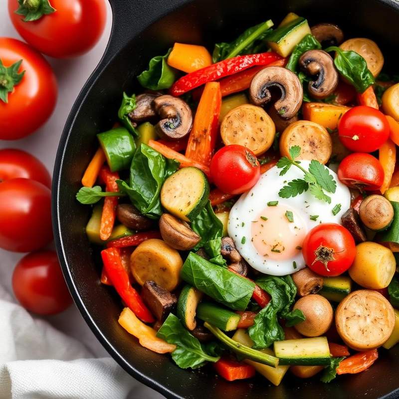 Halal Low Calorie Veggie Breakfast Stir Fry Recipe
