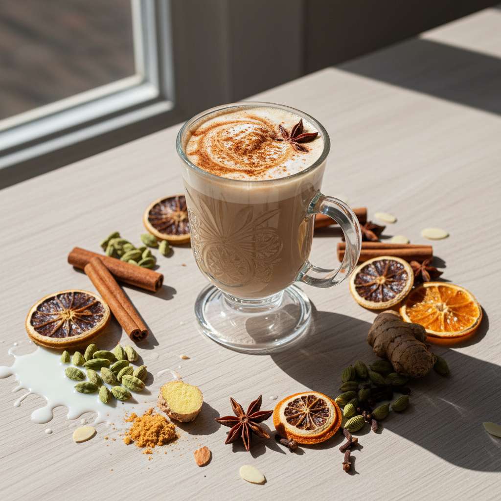 Halal Warm Spiced Chai Almond Milk Latte