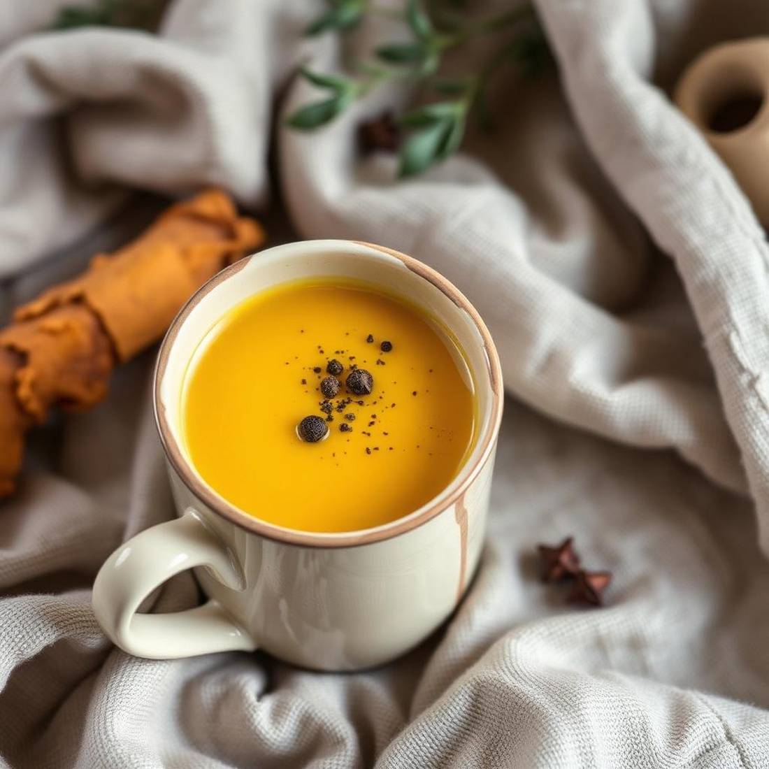 Halal Warm Turmeric Black Pepper Milk Recipe