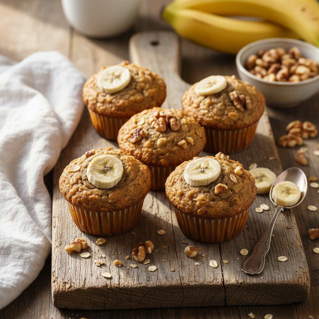 Halal Whole Grain Banana Nut Muffins Recipe