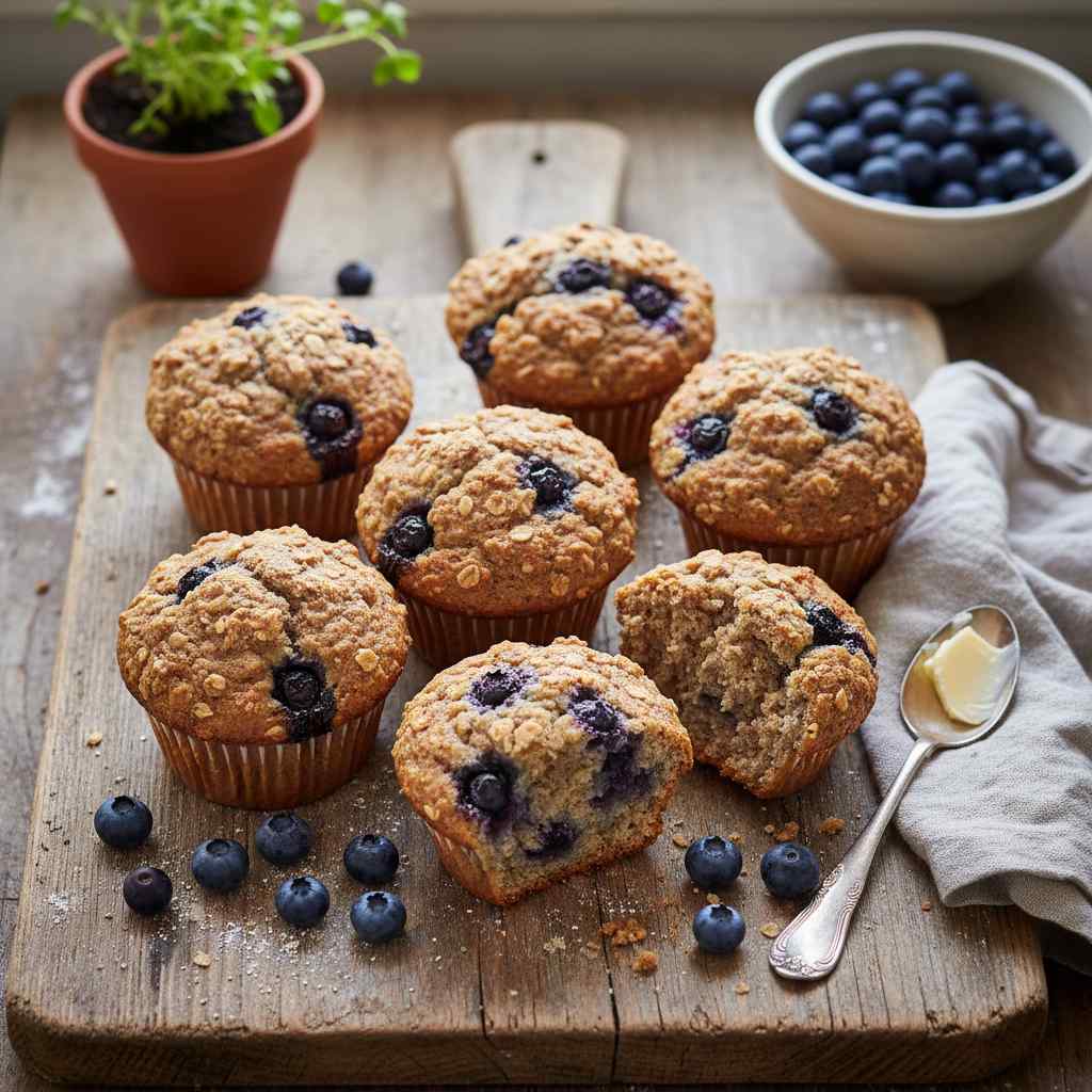 Halal Whole Grain Blueberry Bran Muffins Recipe