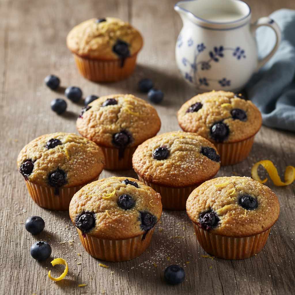 Halal Whole Wheat Lemon Blueberry Muffins Recipe