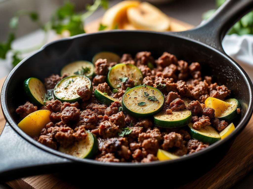 Halal Whole30 Beef Zucchini Skillet