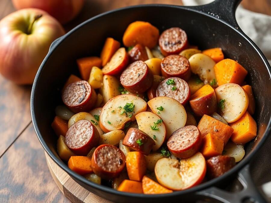 Halal Whole30 Chicken Apple Sausage Skillet