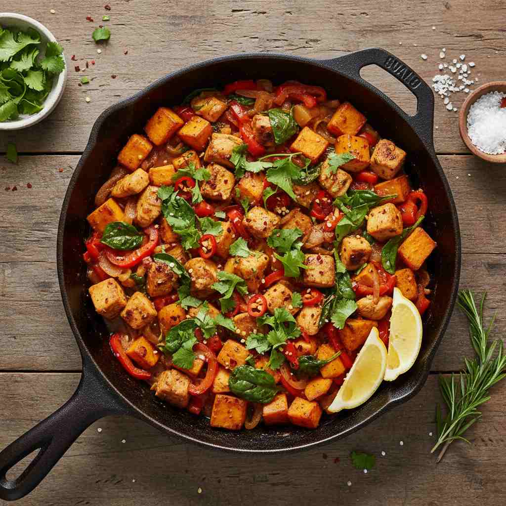 Halal Whole30 Compliant Chicken Sweet Potato Skillet Recipe