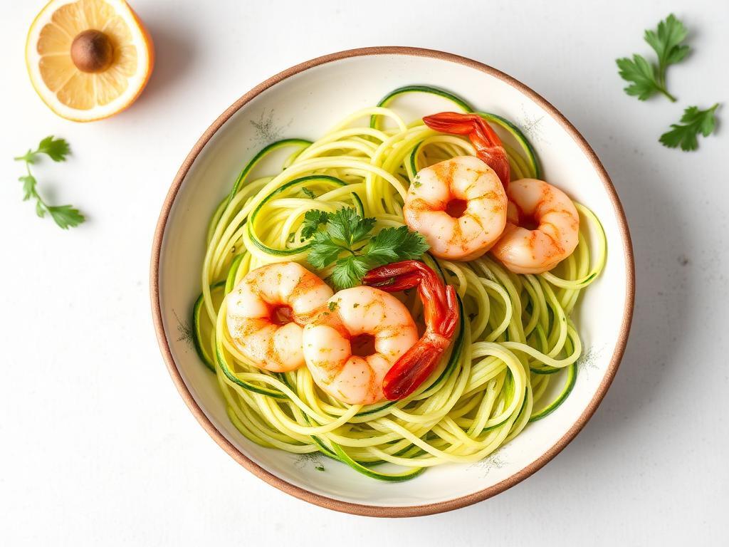 Halal Whole30 Shrimp Zucchini Noodles