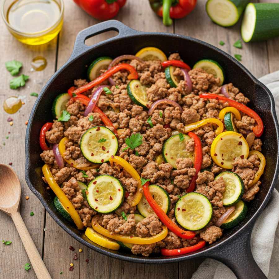 Halal Whole30 Turkey Zucchini Skillet