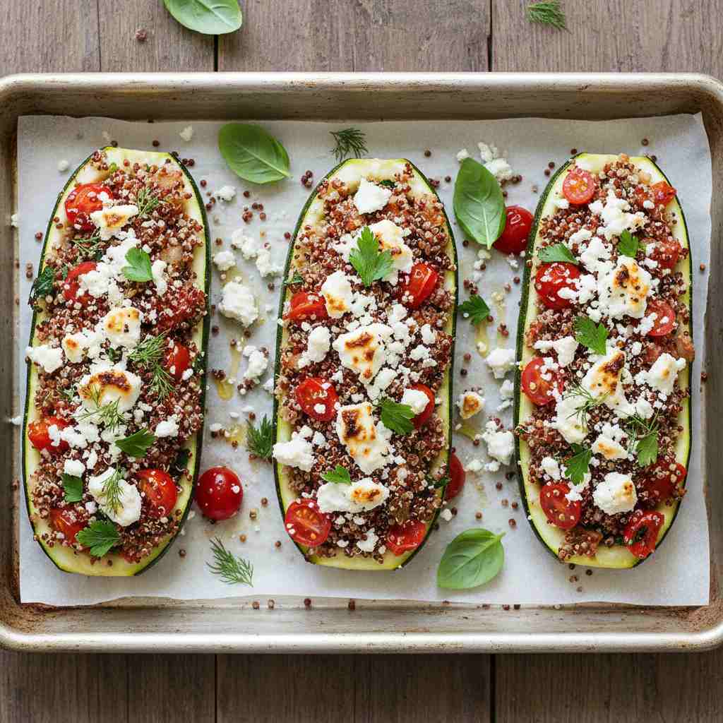 Halal Zucchini Boats Recipe Vegetarian Stuffed