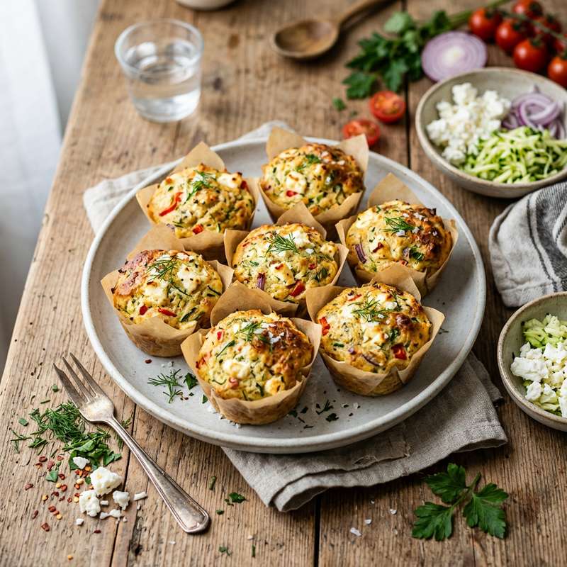 Halal Low Carb Zucchini Feta Breakfast Muffins Recipe